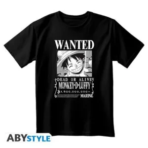 ONE PIECE - CAMISETA PREMIUM WANTED LUFFY TALLA S