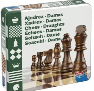 AJEDREZ - DAMAS CAJA METALICA