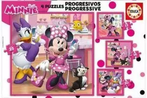MINNIE - 4 PUZZLES PROGRESIVOS: 12, 16, 20, 25 PZAS