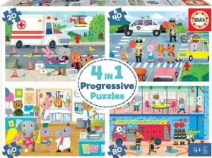 PUZZLE PROGRESIVO 4 EN 1: HEROES EN ACCION 