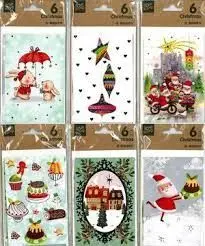 PAQUETE DE 6 TARJETAS DE NAVIDAD