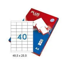 CAJA 100 HOJA ADHESIVA A4 ETIQUETA 40 DIVISIONES PLUS