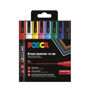 PACK 8 MARCADORES POSCA PC3M COLORES BASICOS