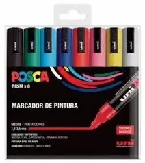 PACK 8 MARCADORES POSCA PC5M COLORES BASICOS