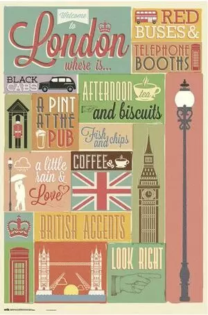 POSTER ERIK 91.5 X 61 CM LONDRES COLLAGE