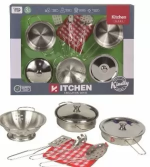 JUEGO COCINA 9 PZAS METAL